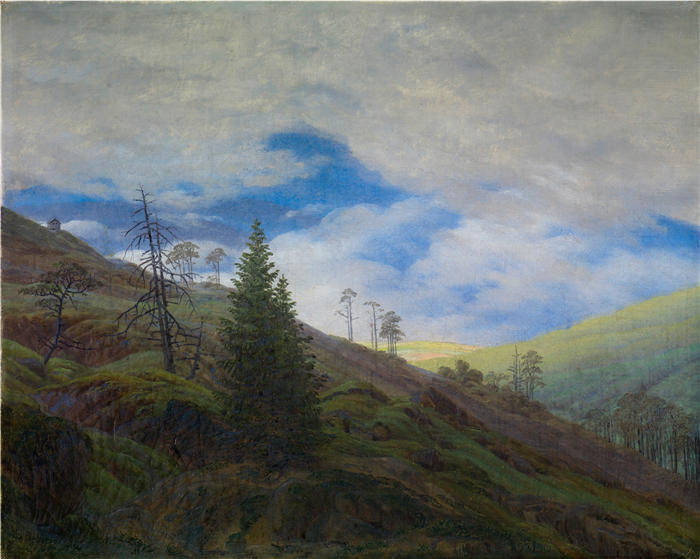 卡斯珀·大卫·弗里德里希（Caspar David Friedrich，德国画家）高清作品–《大山中的太阳风暴（1835）》