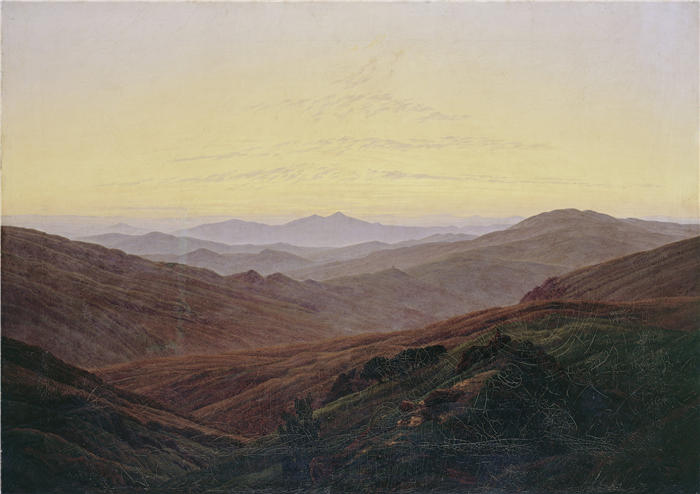 卡斯珀·大卫·弗里德里希(Caspar David Friedrich,德国画家)高清作品–《巨山 (Riesengebirge)(约 1830 年)》