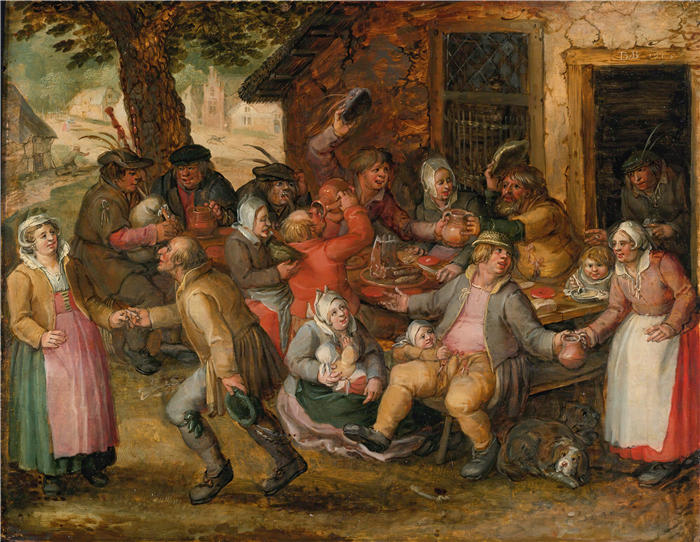 大卫·文克布恩斯（David Vinckboons，荷兰画家）高清作品-《农宴（1606）》