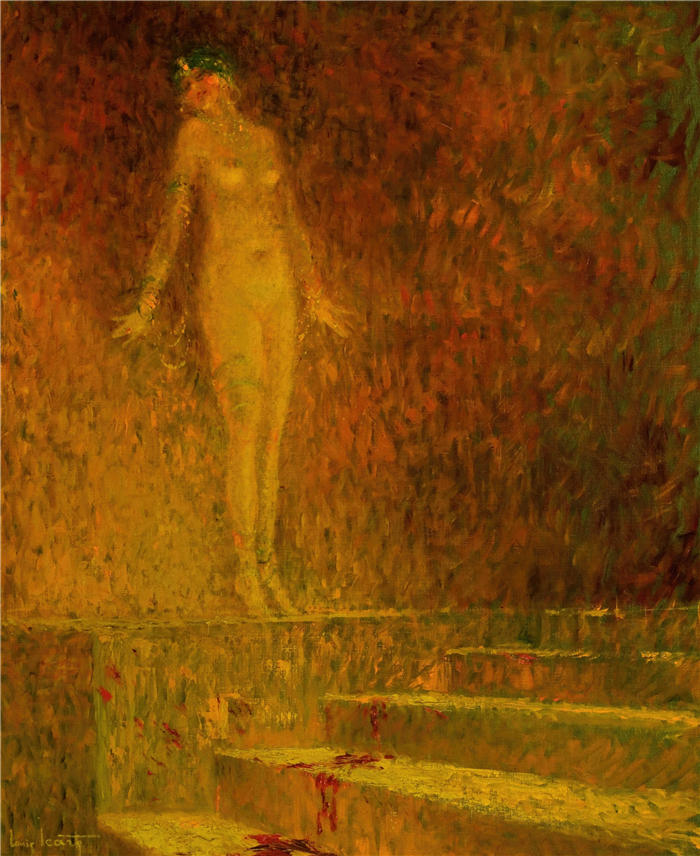 路易斯·伊卡特（ Louis Icart，法国画家）高清下载-《莎乐美（约 1920 年）》