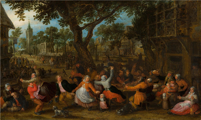 大卫·文克布恩斯（David Vinckboons，荷兰画家）高清作品-《乡村集市（1629）》