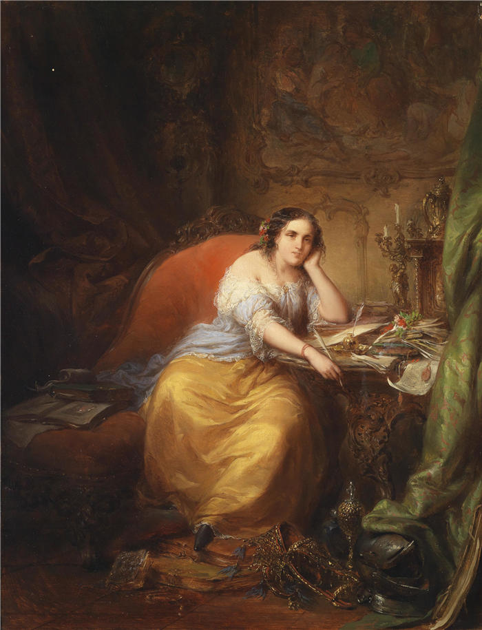 爱德华·安德（Eduard Ender，奥地利画家）高清作品-《简报（1882）》