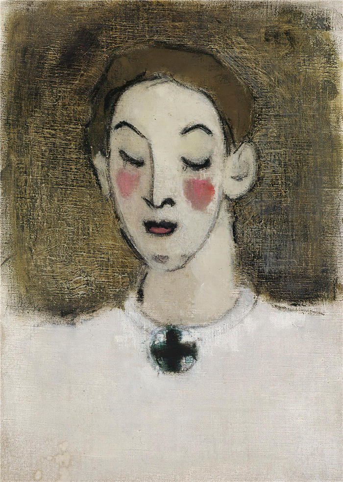 海伦·施杰夫贝克（Helene Schjerfbeck，芬兰画家）高清作品-《护士 I (Kaija Lahtinen) (1943)》