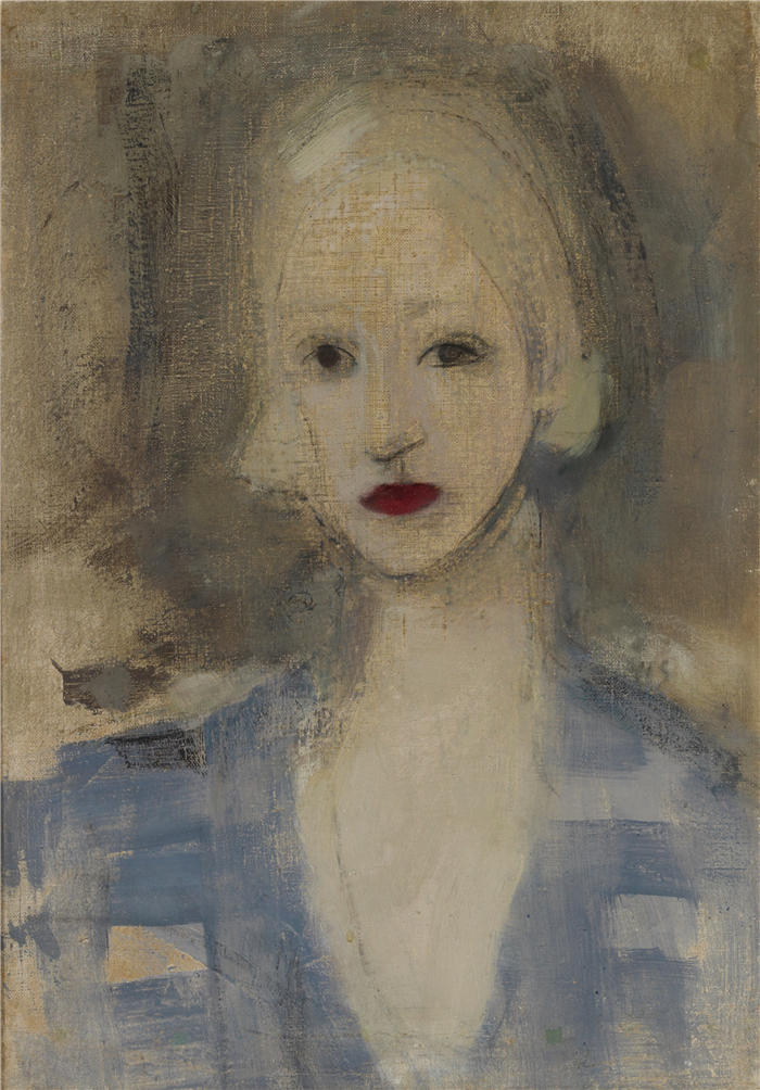 海伦·施杰夫贝克（Helene Schjerfbeck，芬兰画家）高清作品-《金发女郎 (1925)》