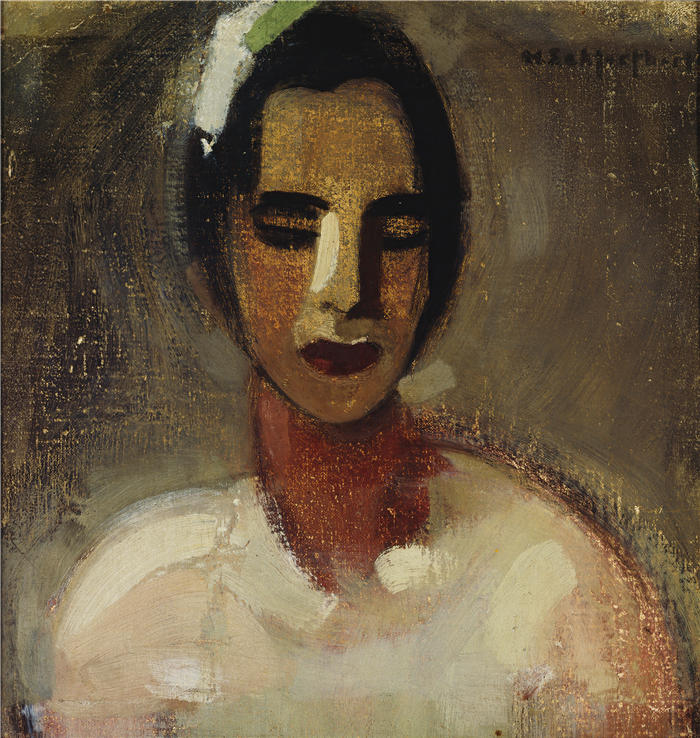 海伦·施杰夫贝克（Helene Schjerfbeck，芬兰画家）高清作品-《来自加利福尼亚的女孩 I (1919)》