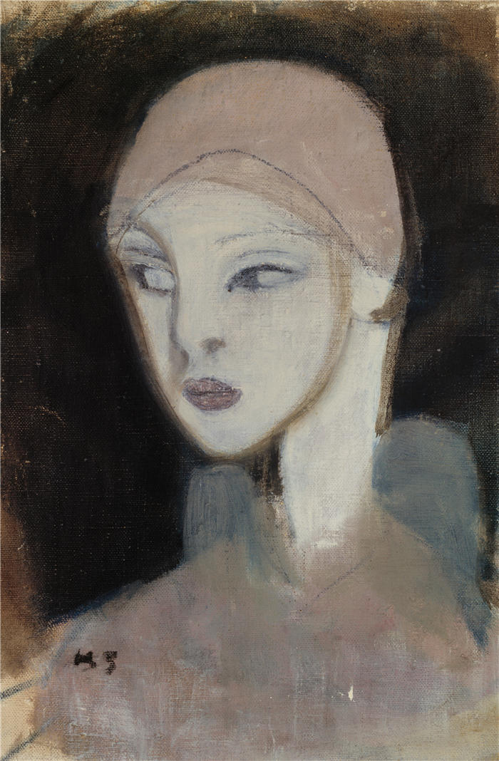 海伦·施杰夫贝克（Helene Schjerfbeck，芬兰画家）高清作品-《离岛少女 (1929)》