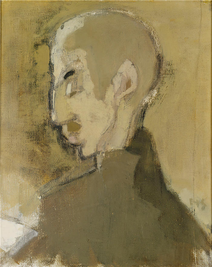 海伦·施杰夫贝克（Helene Schjerfbeck，芬兰画家）高清作品-《地主二（一个男人的简介）（1928）》