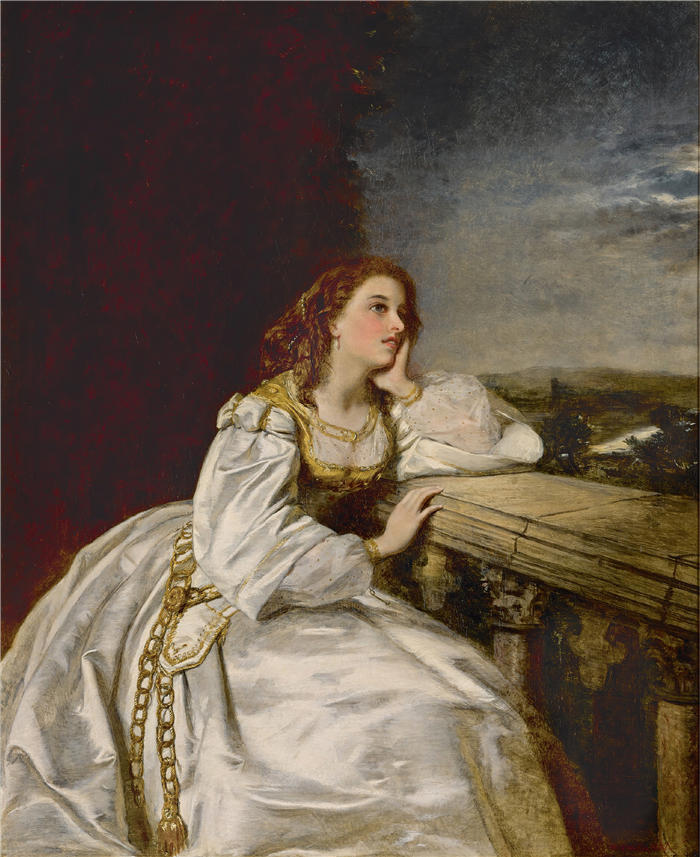 威廉·鲍威尔·弗里斯 (William Powell Frith,英国画家) 高清作品-《朱丽叶,'哦,我是那只手上的手套'(1862)》