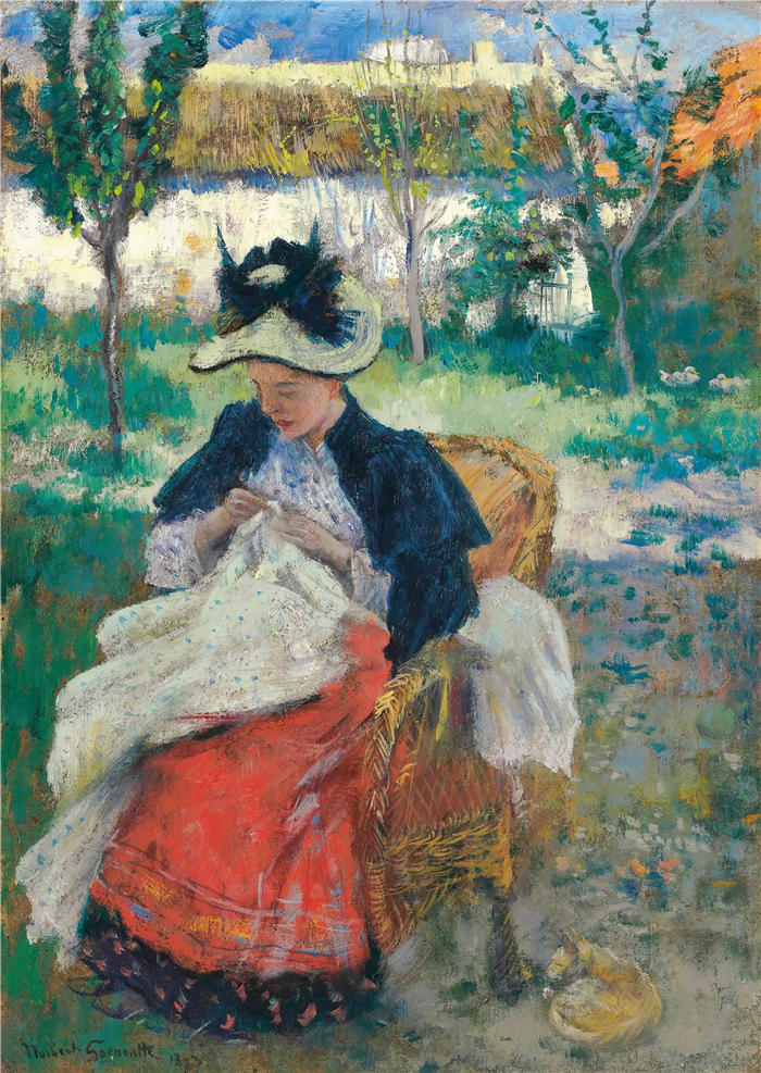诺伯特·戈内特(Norbert Goeneutte法国画家)高清作品-《女裁缝(1893)》