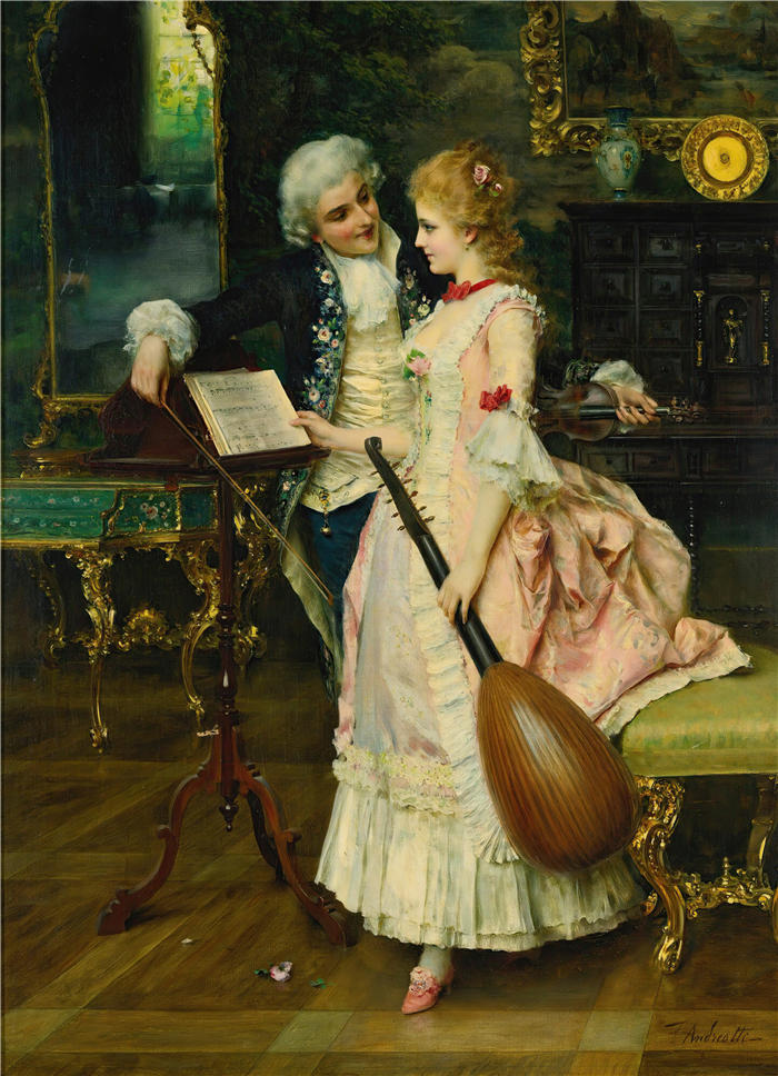 费德里科·安德烈奥蒂(Federico Andreotti,意大利画家)高清作品-《插曲》