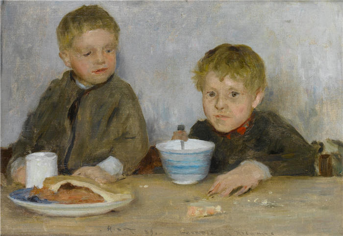 亨利·斯科特·图克（Henry Scott Tuke，英国画家）高清作品-《乔治和理查德 (1889)》