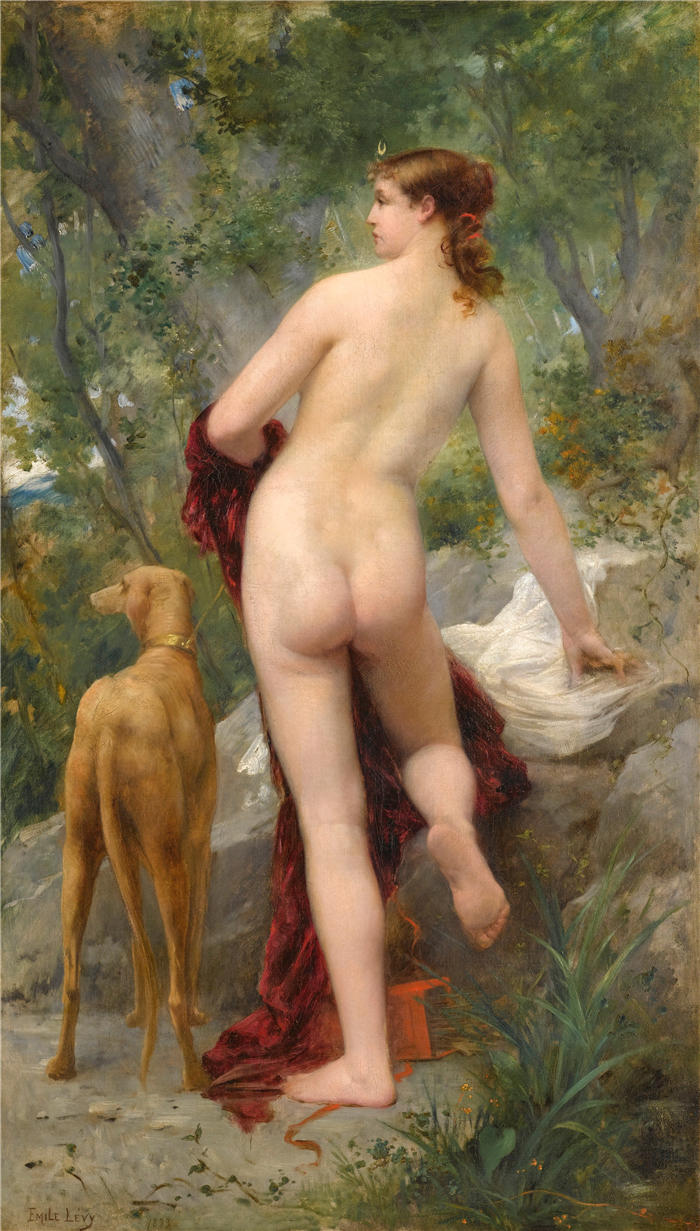 埃米尔·莱维（Émile Lévy，法国画家）高清作品-《黛安·丹斯·拉福雷 (1883)》
