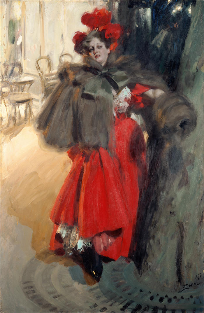 安德斯·佐恩（Anders Zorn，瑞典画家）高清作品-《夜间效应 (1895)》