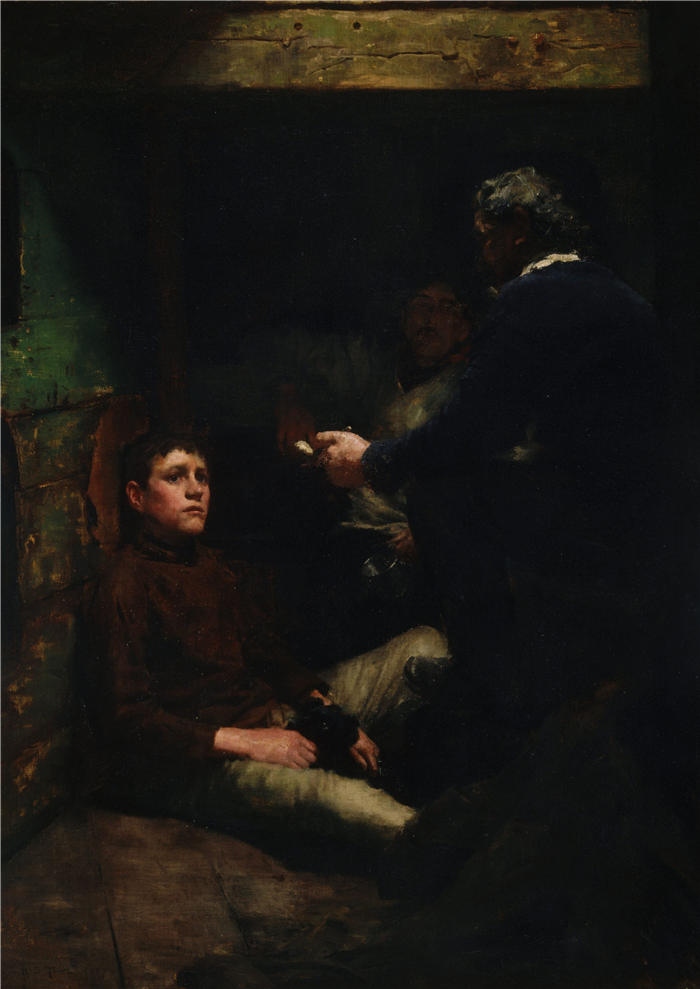 亨利·斯科特·图克（Henry Scott Tuke，英国画家）高清作品-《水手纱（1887 年）》