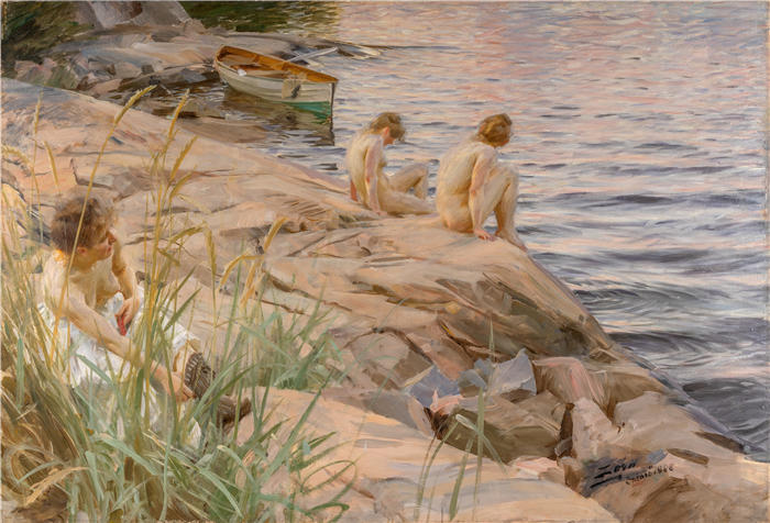 安德斯·佐恩（Anders Zorn，瑞典画家）高清作品-《户外 (1888)》