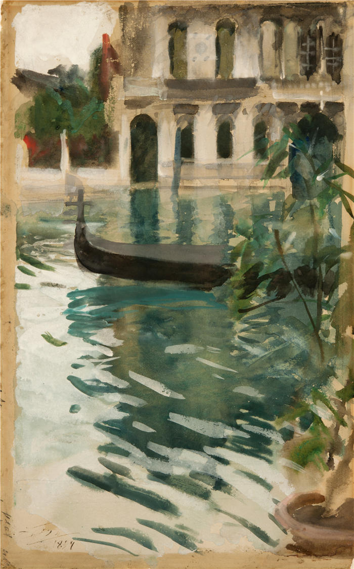 安德斯·佐恩（Anders Zorn，瑞典画家）高清作品-《贡多拉，威尼斯（1894）》