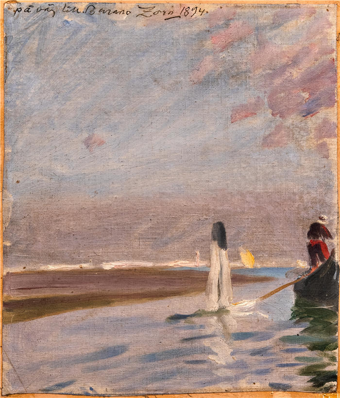 安德斯·佐恩（Anders Zorn，瑞典画家）高清作品-《前往布拉诺的途中（1894 年）》