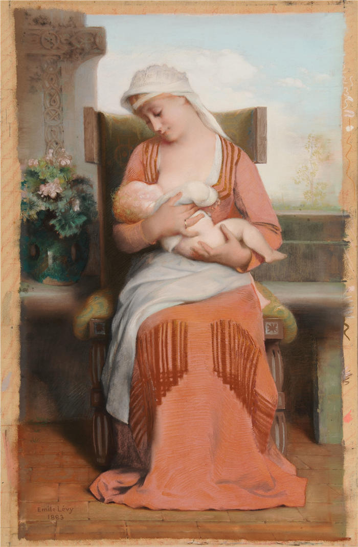 埃米尔·莱维（Émile Lévy，法国画家）高清作品-《少女时代 (1883)》