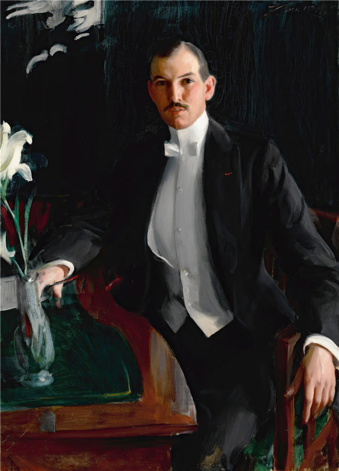 安德斯·佐恩（Anders Zorn，瑞典画家）高清作品-《哈拉尔德·比尔特的肖像（1908 年）》