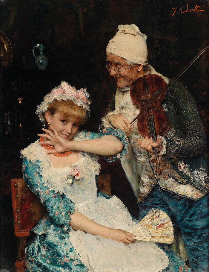 费德里科·安德烈奥蒂(Federico Andreotti,意大利画家)高清作品-《音乐家》