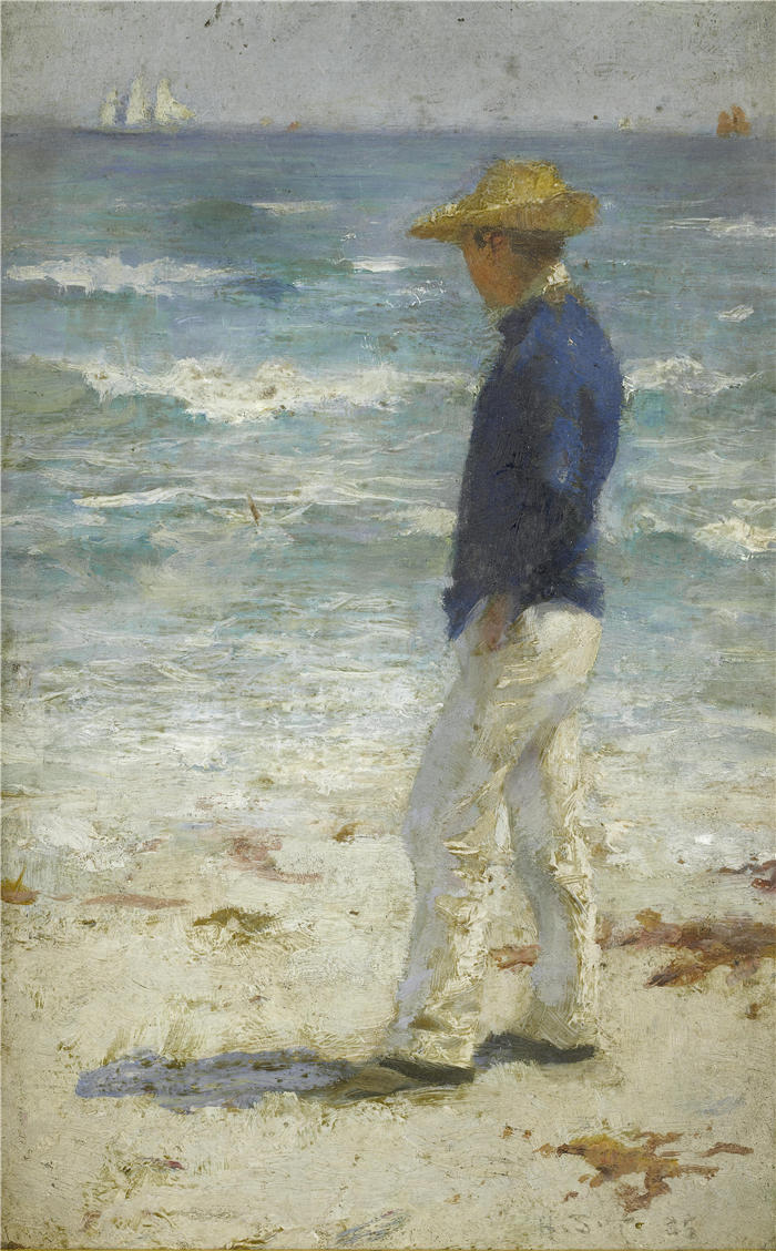 亨利·斯科特·图克（Henry Scott Tuke，英国画家）高清作品-《眺望大海》