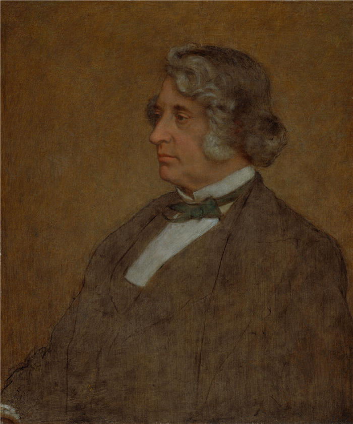 威廉·佩奇（William Page，美国画家）高清作品-《参议员查尔斯·萨姆纳的肖像（1874 年）》