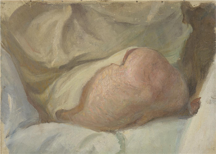 斯文·理查德·伯格（Sven Richard Bergh，瑞典画家）高清作品-《Gustaf Fröding 膝关节研究》