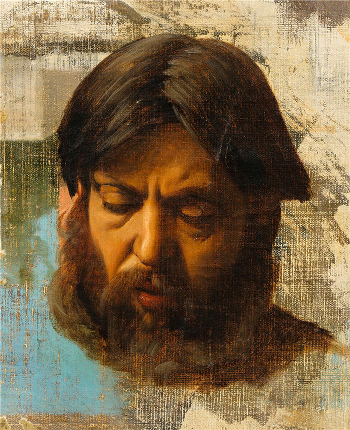 让.朱尔斯.安托万.勒孔特.杜诺依（Jean-Jules-Antoine Lecomte du Nouÿ,法国画家）作品-《大胡子的头》