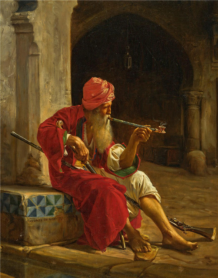 让.朱尔斯.安托万.勒孔特.杜诺依（Jean-Jules-Antoine Lecomte du Nouÿ,法国画家）作品-《哨兵 (1877)》