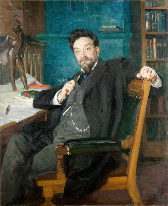 斯文·理查德·伯格（Sven Richard Bergh，瑞典画家）高清作品-《卡尔·沃伯格教授 (1905)》