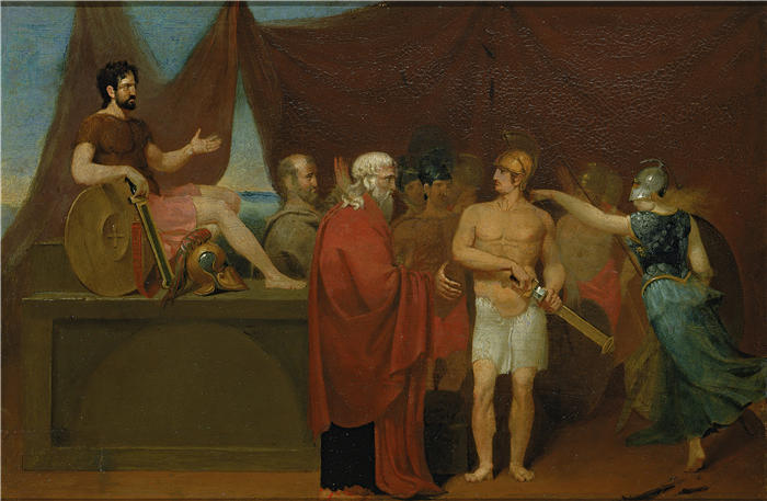 威廉·佩奇（William Page，美国画家）高清作品-《阿喀琉斯和阿伽门农的争吵（约 1832 年）》