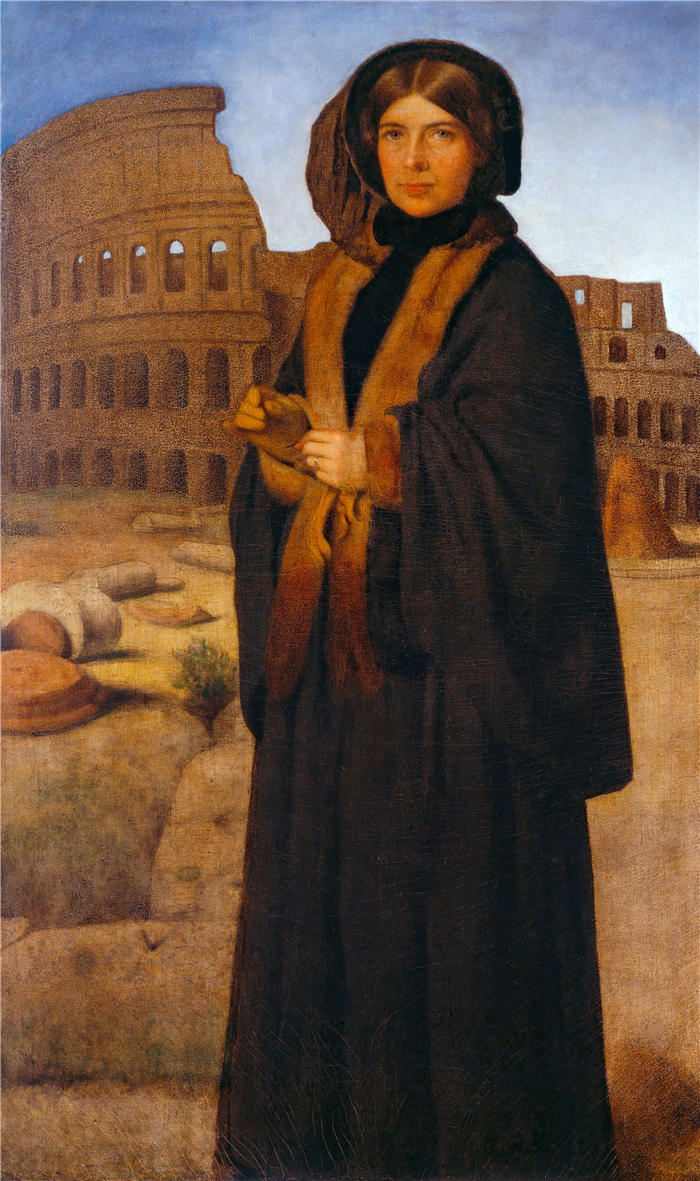 威廉·佩奇(William Page,美国画家)高清作品-《威廉佩奇夫人(1860 年至 1861 年间)》