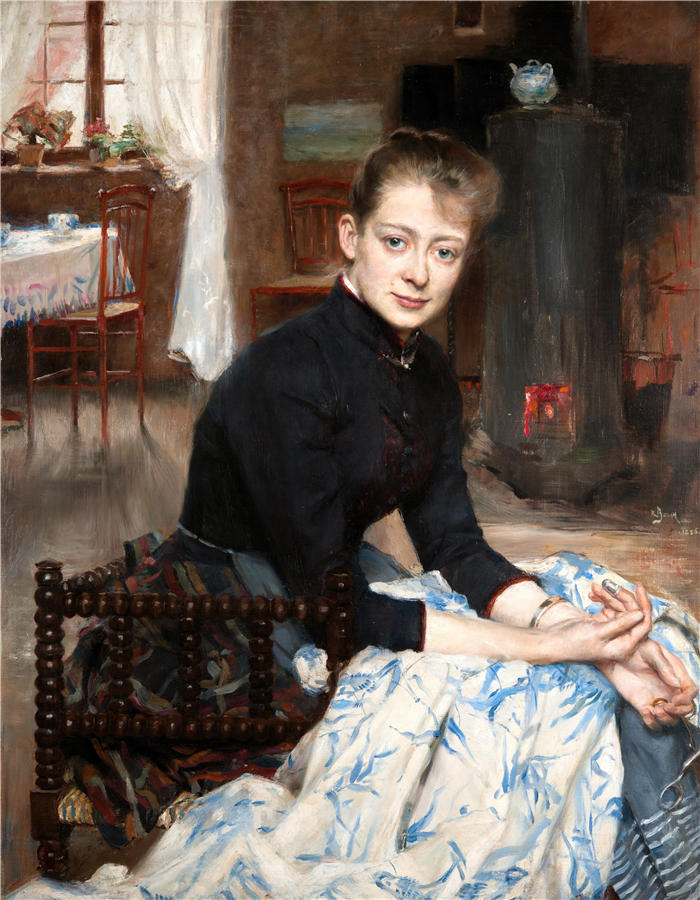 斯文·理查德·伯格（Sven Richard Bergh，瑞典画家）高清作品-《娘娘腔 (1886)》
