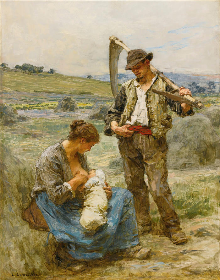 莱昂·奥古斯丁·莱尔米特（Léon Augustin Lhermitte，法国画家）高清作品-《产妇》