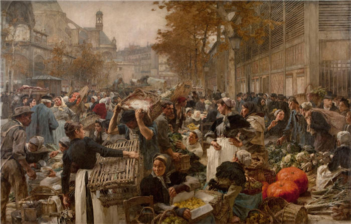 莱昂·奥古斯丁·莱尔米特（Léon Augustin Lhermitte，法国画家）高清作品-《大殿 (1895)》