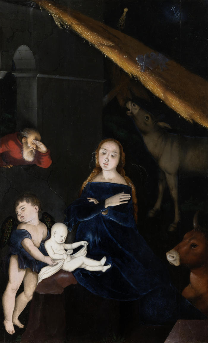 汉斯·鲍登（Hans Baldung，德国画家）高清作品-《耶稣诞生（约 1525 – 1530 年）》