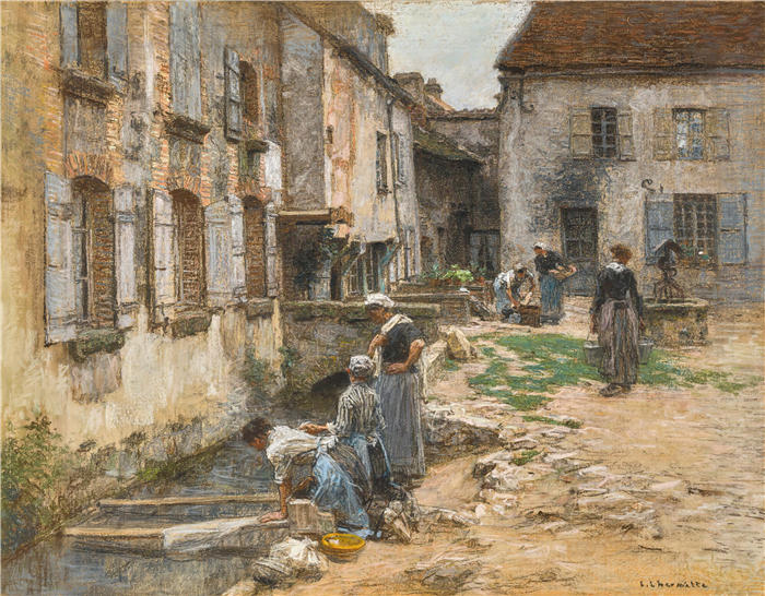 莱昂·奥古斯丁·莱尔米特（Léon Augustin Lhermitte，法国画家）高清作品-《维莱诺的薰衣草》