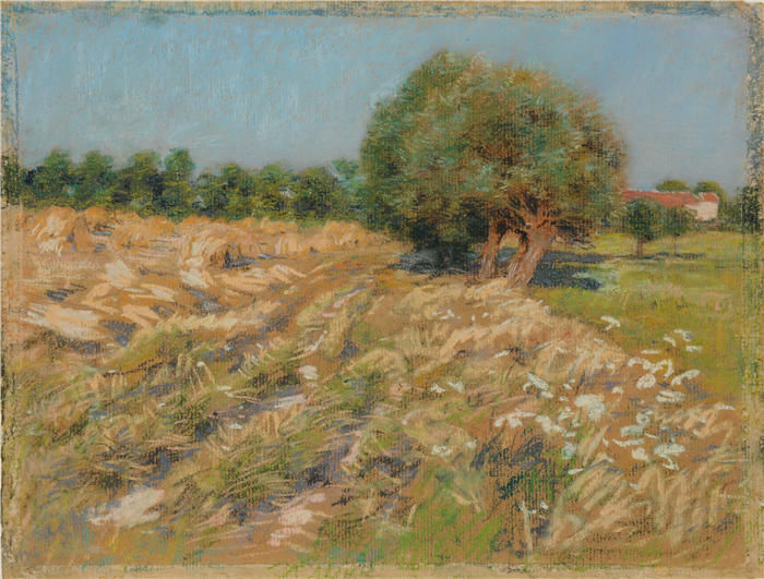 莱昂·奥古斯丁·莱尔米特（Léon Augustin Lhermitte，法国画家）高清作品-《农场之路（约1887年）》