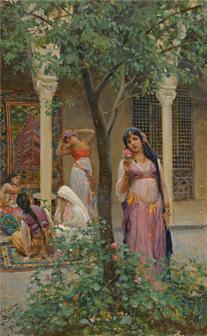 法比奥·法比（Fabio Fabbi，意大利画家）高清作品-《土耳其玫瑰》