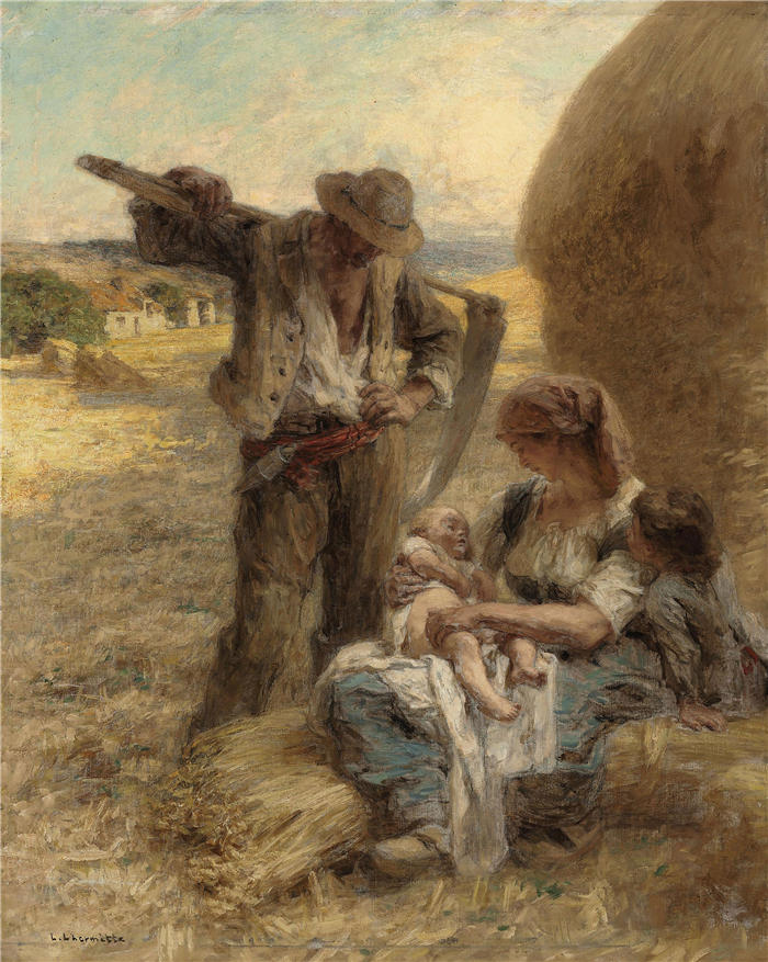 莱昂·奥古斯丁·莱尔米特（Léon Augustin Lhermitte，法国画家）高清作品-《家庭》