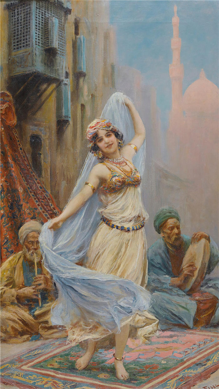 法比奥·法比（Fabio Fabbi，意大利画家）高清作品-《蓝色面纱》