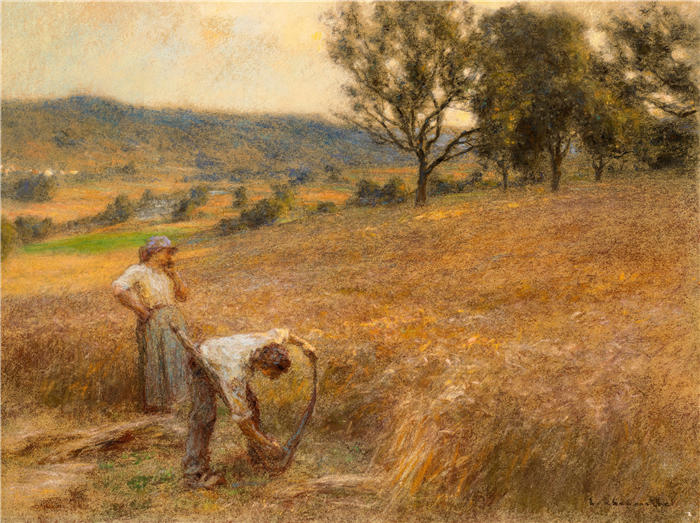莱昂·奥古斯丁·莱尔米特（Léon Augustin Lhermitte，法国画家）高清作品-《收割者（1923）》