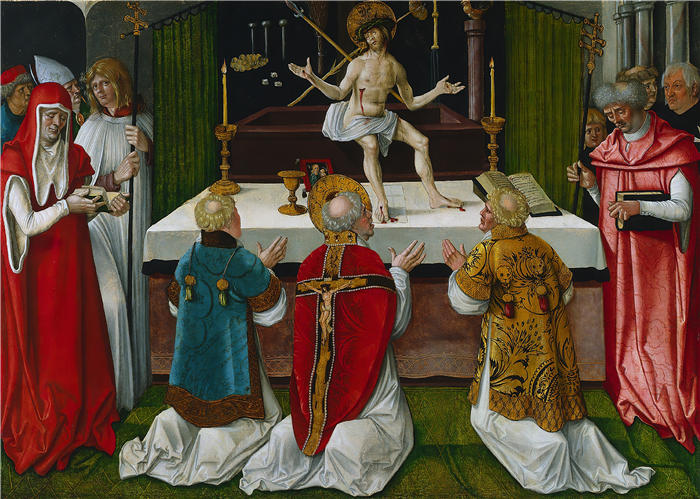 汉斯·鲍登（Hans Baldung，德国画家）高清作品-《圣格雷戈里弥撒（1511）》