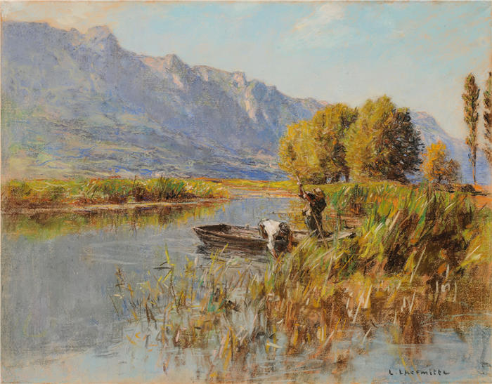 莱昂·奥古斯丁·莱尔米特（Léon Augustin Lhermitte，法国画家）高清作品-《布尔杰湖的猫牙（1901）》