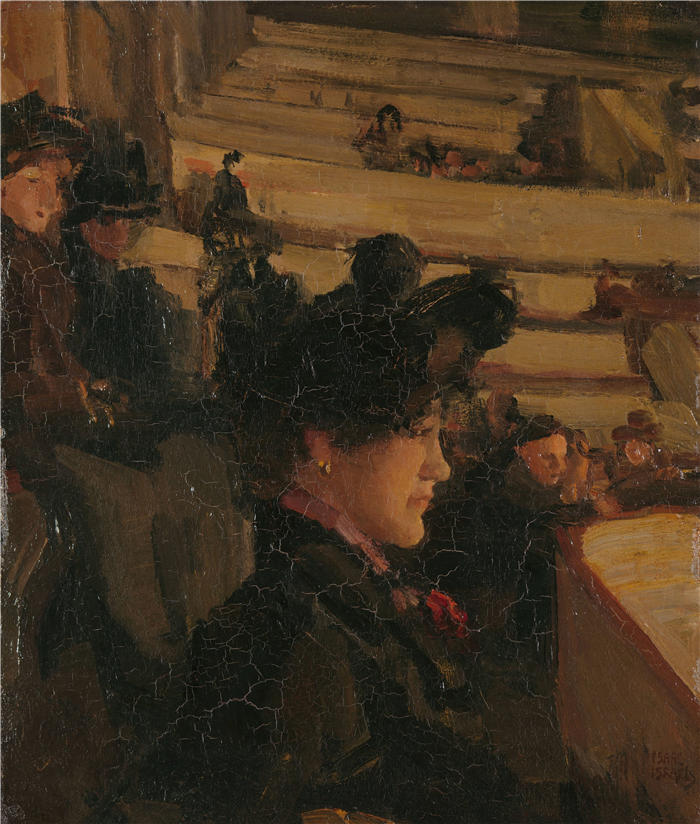 伊萨克·拉扎鲁斯·伊斯拉尔斯(Isaac Lazarus Israëls，荷兰画家)高清作品-《在剧院（约 1895 年）》