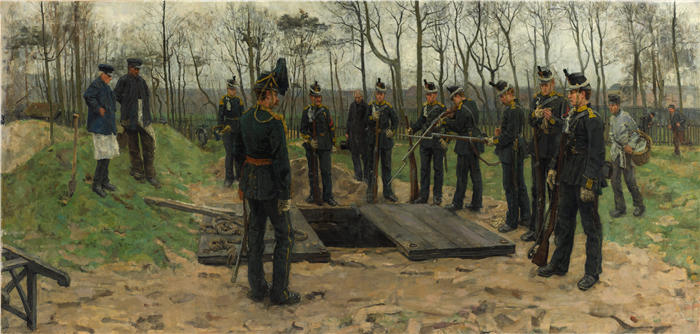 伊萨克·拉扎鲁斯·伊斯拉尔斯(Isaac Lazarus Israëls，荷兰画家)高清作品-《军人葬礼》