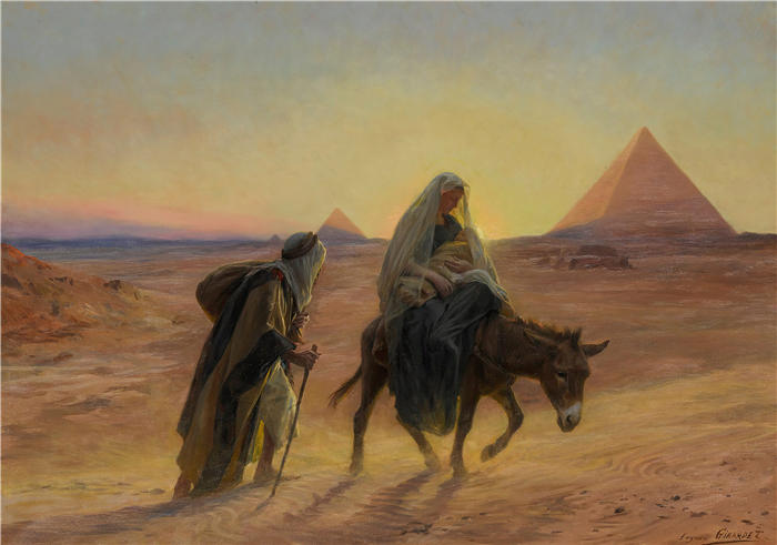 欧仁·吉拉代（ Eugène Girardet，法国画家）高清作品-《飞往埃及》
