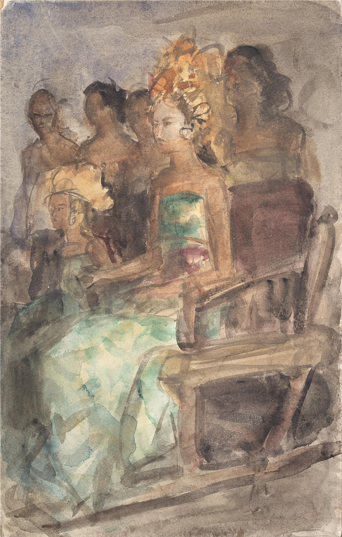 伊萨克·拉扎鲁斯·伊斯拉尔斯(Isaac Lazarus Israëls，荷兰画家)高清作品-《印度尼西亚公主 (1890)》