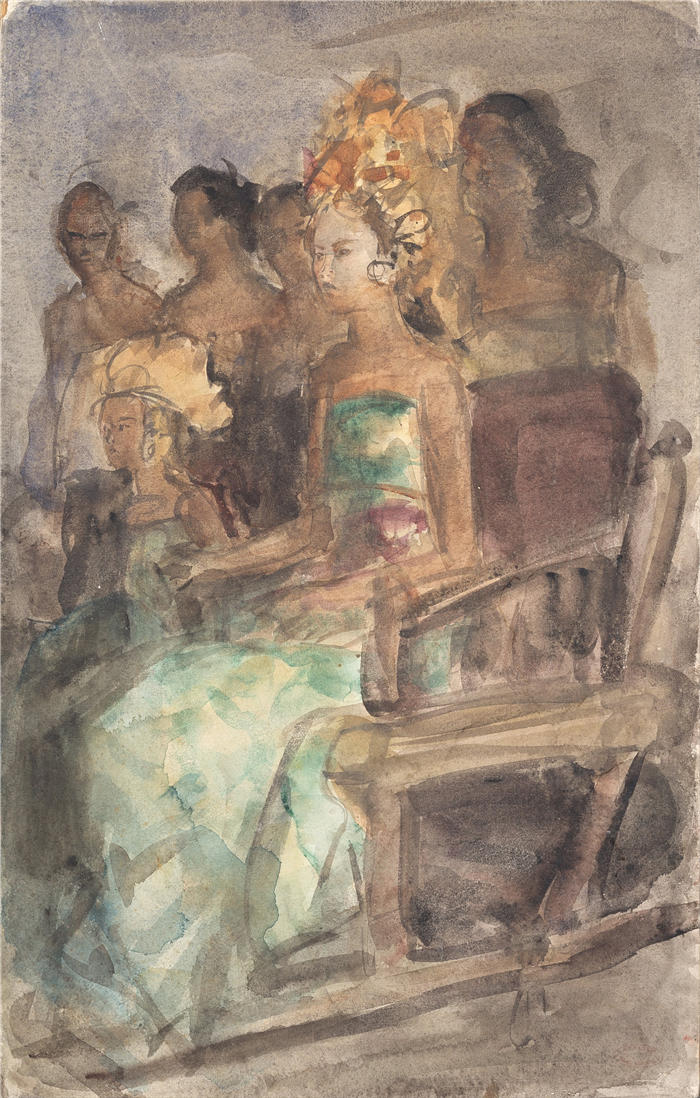 伊萨克·拉扎鲁斯·伊斯拉尔斯(Isaac Lazarus Israëls,荷兰画家)高清作品-《印度尼西亚公主 (1890)》