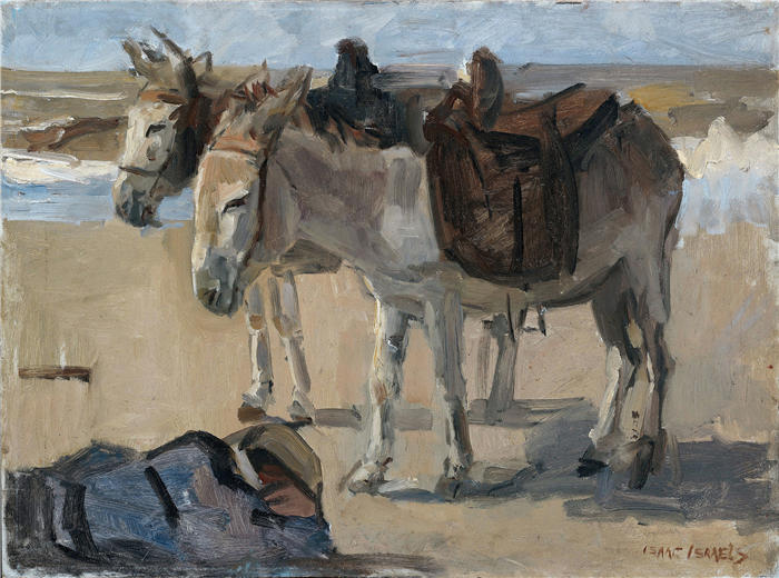 伊萨克·拉扎鲁斯·伊斯拉尔斯(Isaac Lazarus Israëls，荷兰画家)高清作品-《两只驴 (1897 - 1901)》